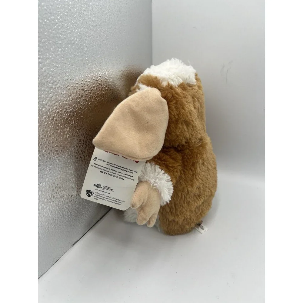 Gremlins Gizmo Mogwai Plush Toy Factory Warner Bros w Tag Brown White 10.5”